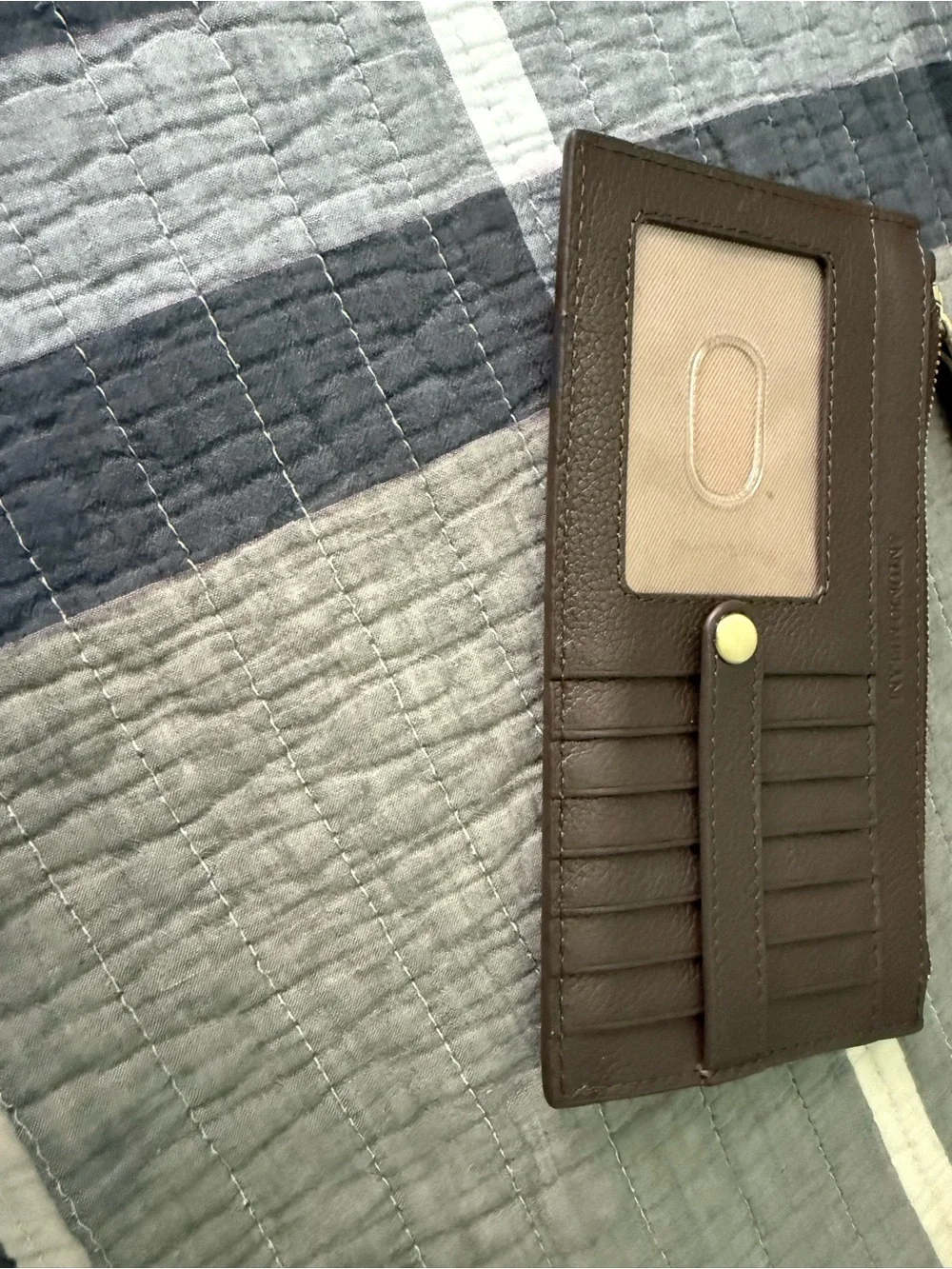 ANTONIO MELANI Brown Zip and Snap Leather Wallet